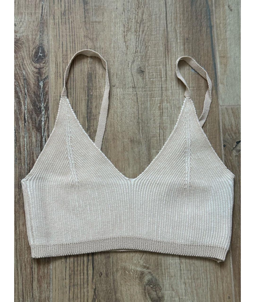 JACQUEMUS Бежевая вискозная майка, фото 2