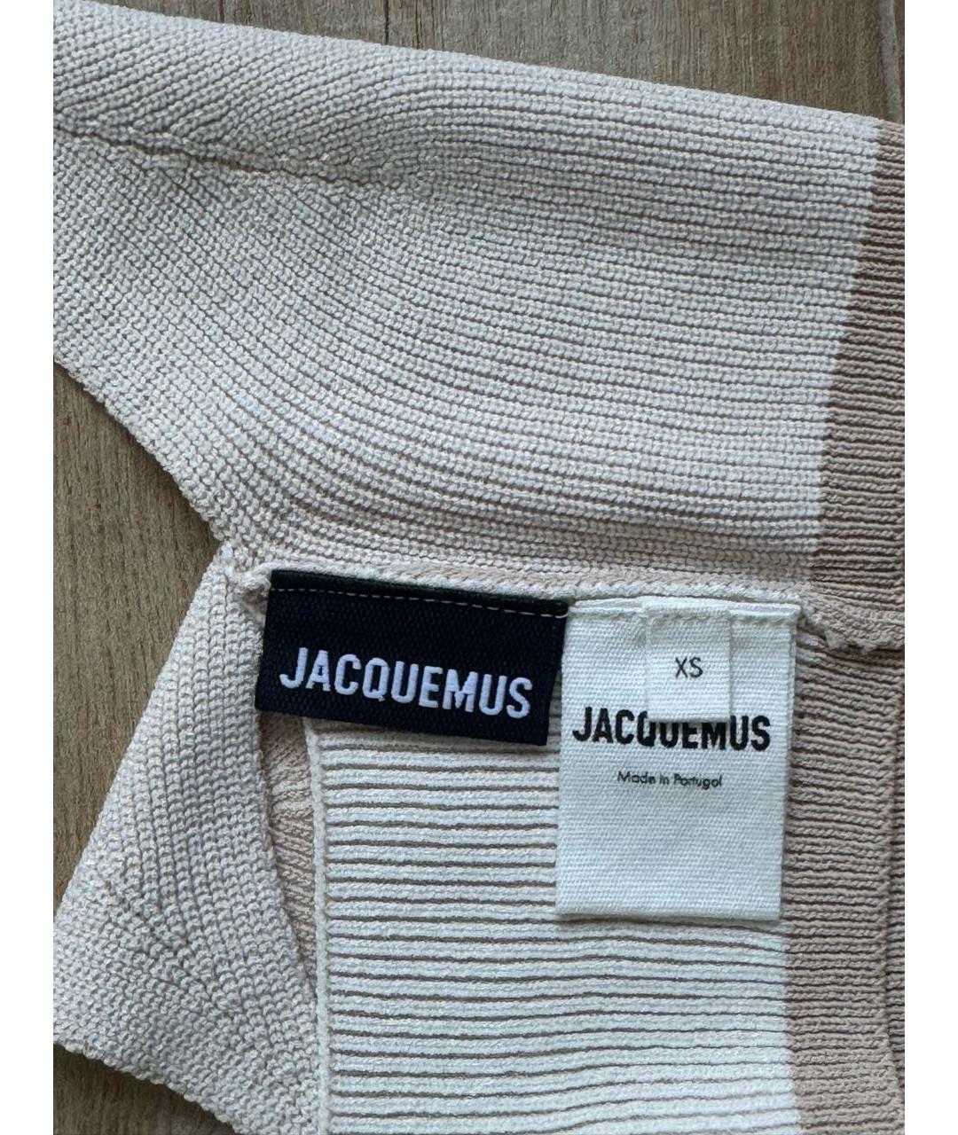 JACQUEMUS Бежевая вискозная майка, фото 3