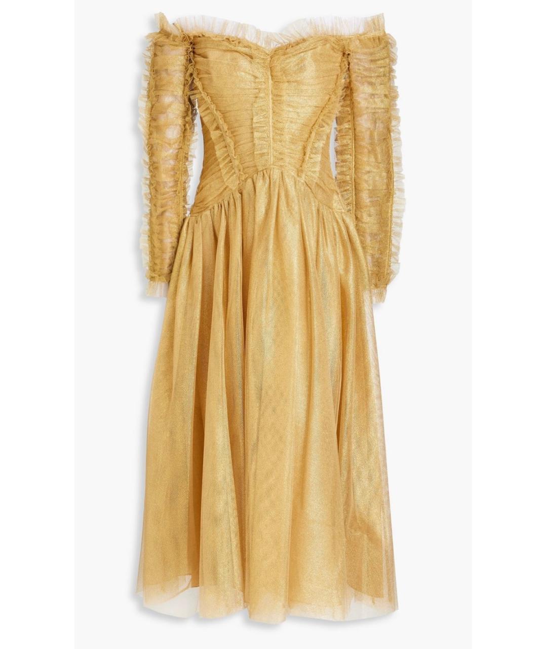 ZIMMERMANN Золотое полиамидовое коктейльное платье, фото 4