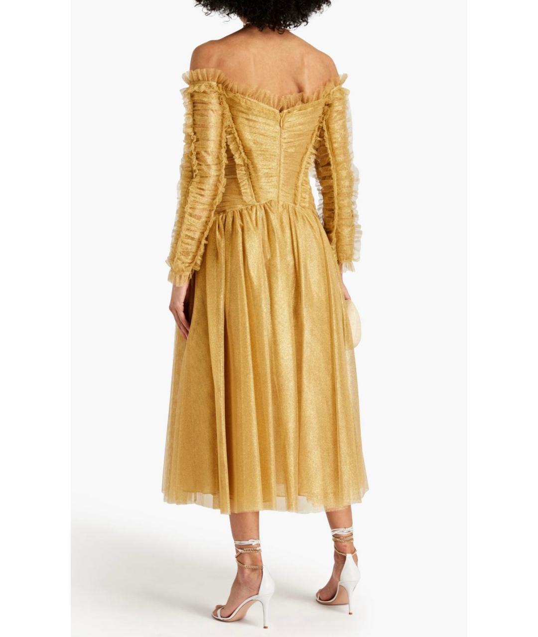 ZIMMERMANN Золотое полиамидовое коктейльное платье, фото 3