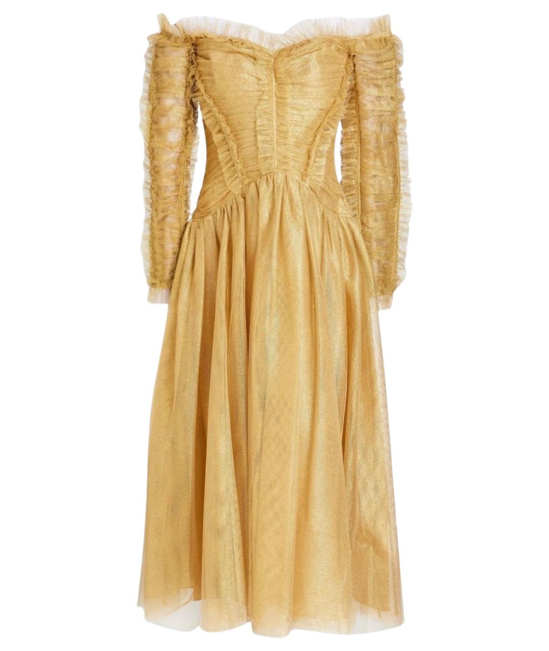 ZIMMERMANN Золотое полиамидовое коктейльное платье, фото 1