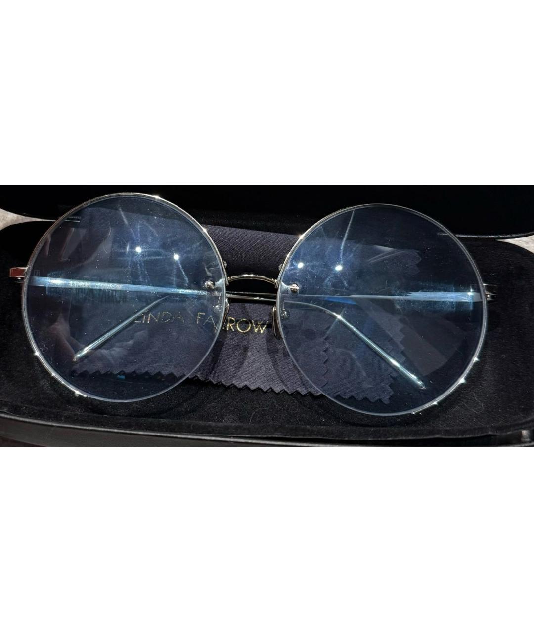 LINDA FARROW Голубые металлические солнцезащитные очки, фото 8