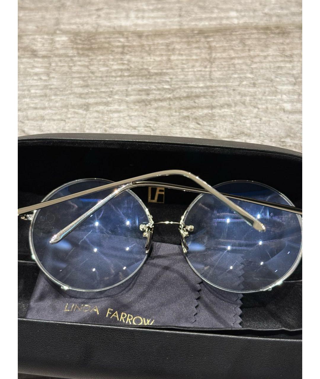 LINDA FARROW Голубые металлические солнцезащитные очки, фото 2