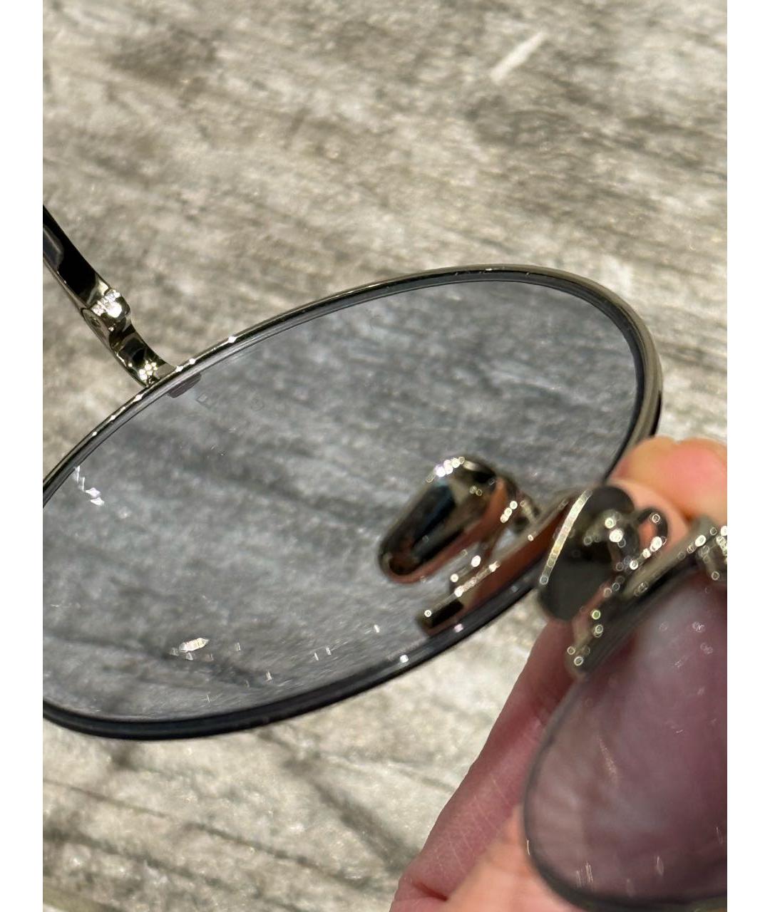 LINDA FARROW Голубые металлические солнцезащитные очки, фото 4