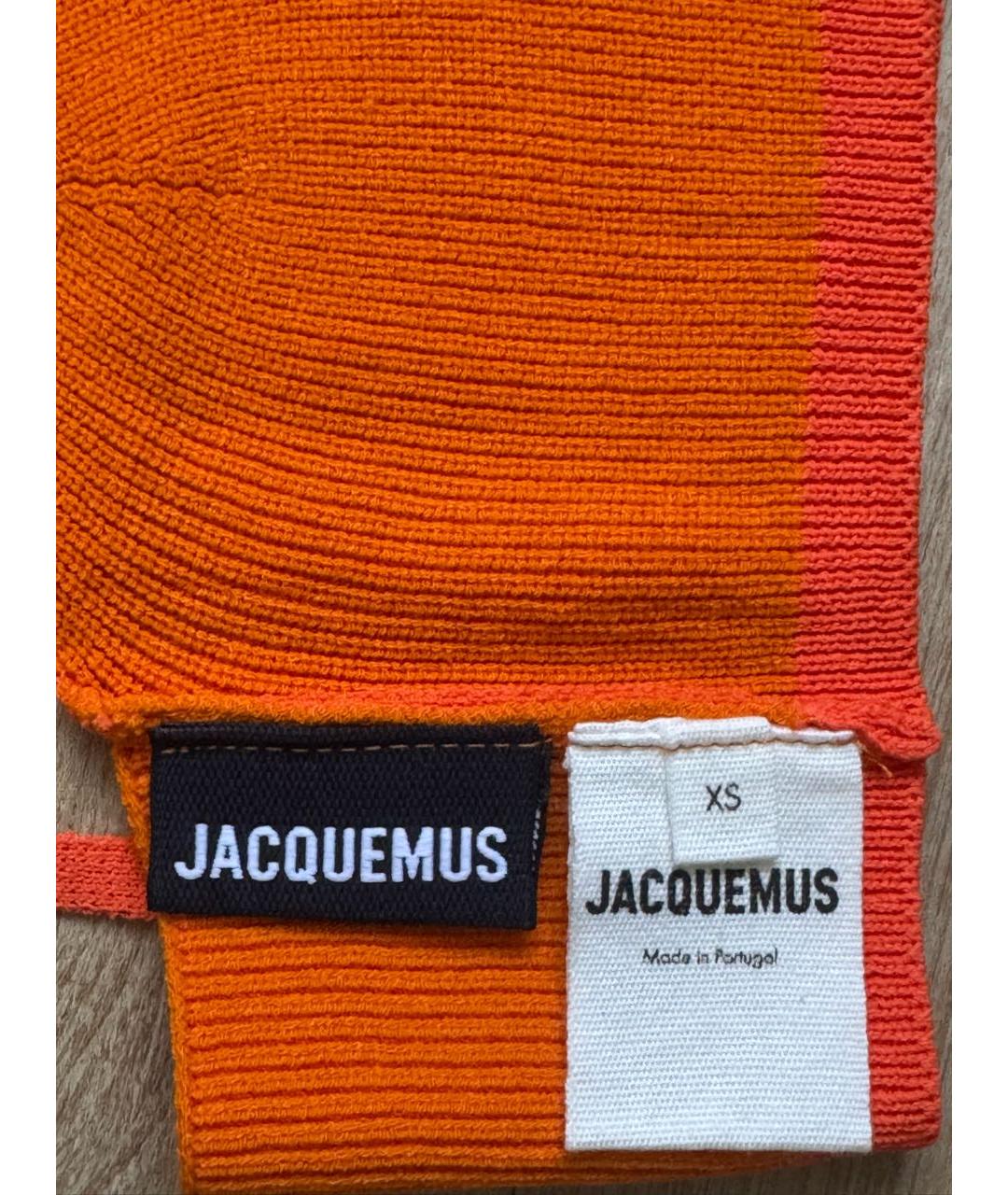 JACQUEMUS Оранжевая вискозная майка, фото 3