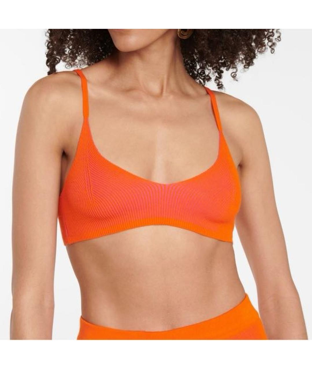 JACQUEMUS Оранжевая вискозная майка, фото 4