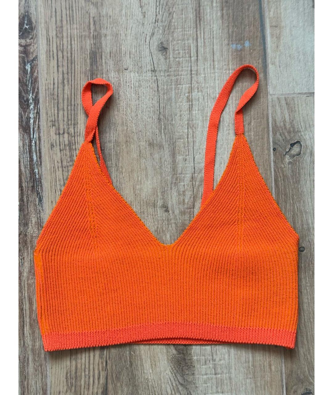 JACQUEMUS Оранжевая вискозная майка, фото 2