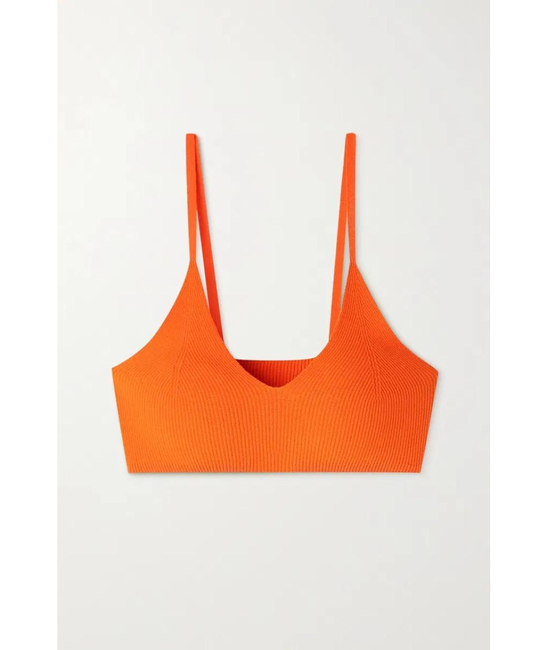 JACQUEMUS Оранжевая вискозная майка, фото 5