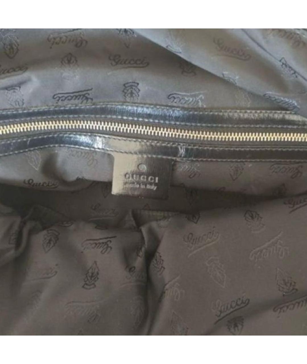 GUCCI Черная сумка с короткими ручками из лакированной кожи, фото 4