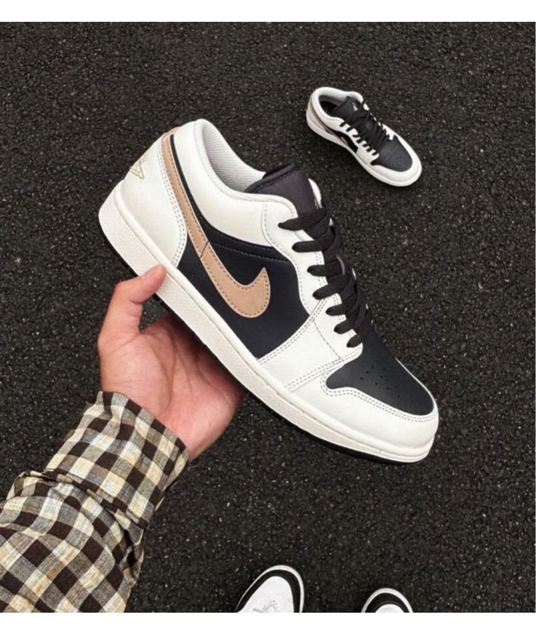 JORDAN Белые кожаные низкие кроссовки / кеды, фото 2