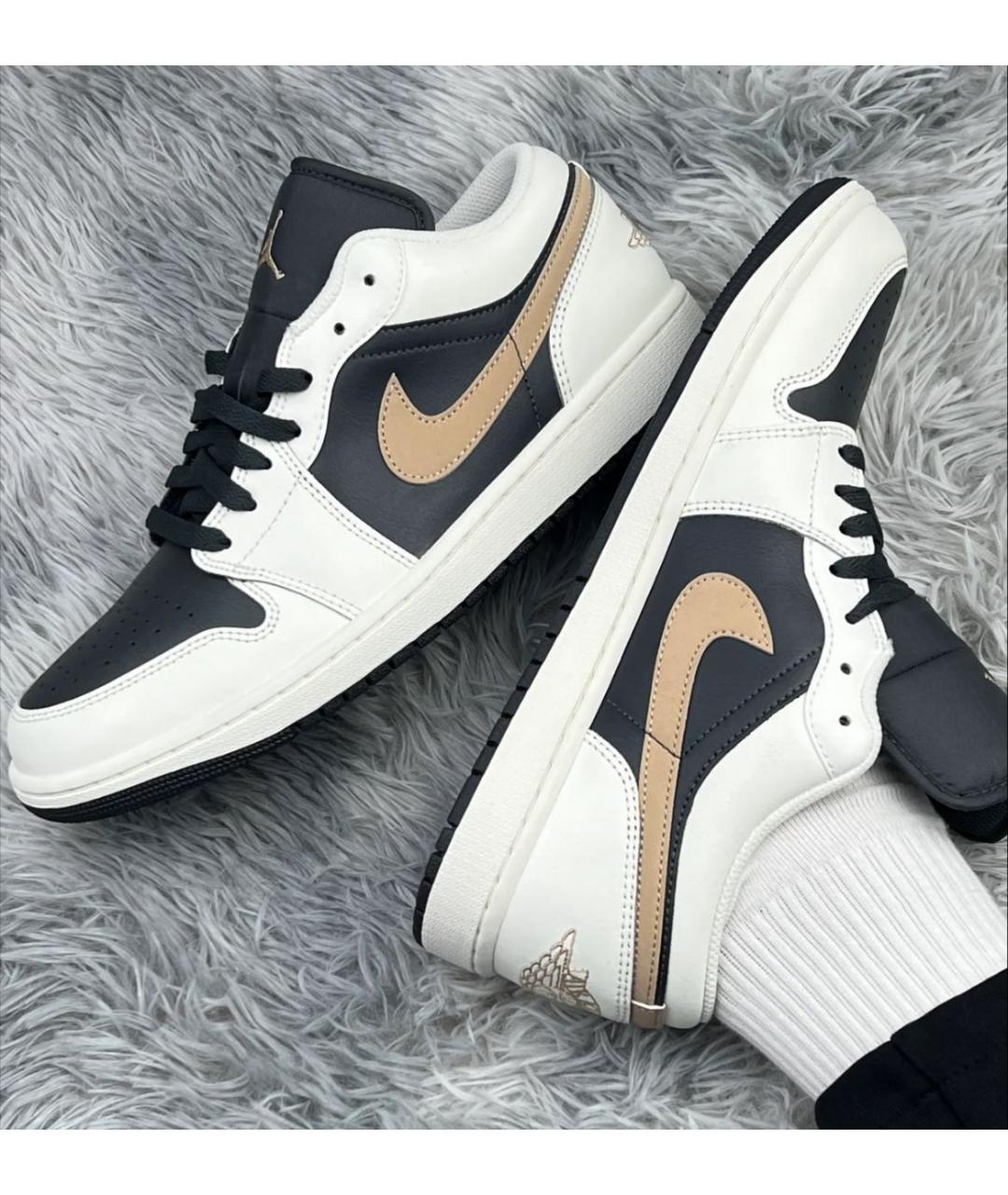 JORDAN Белые кожаные низкие кроссовки / кеды, фото 6