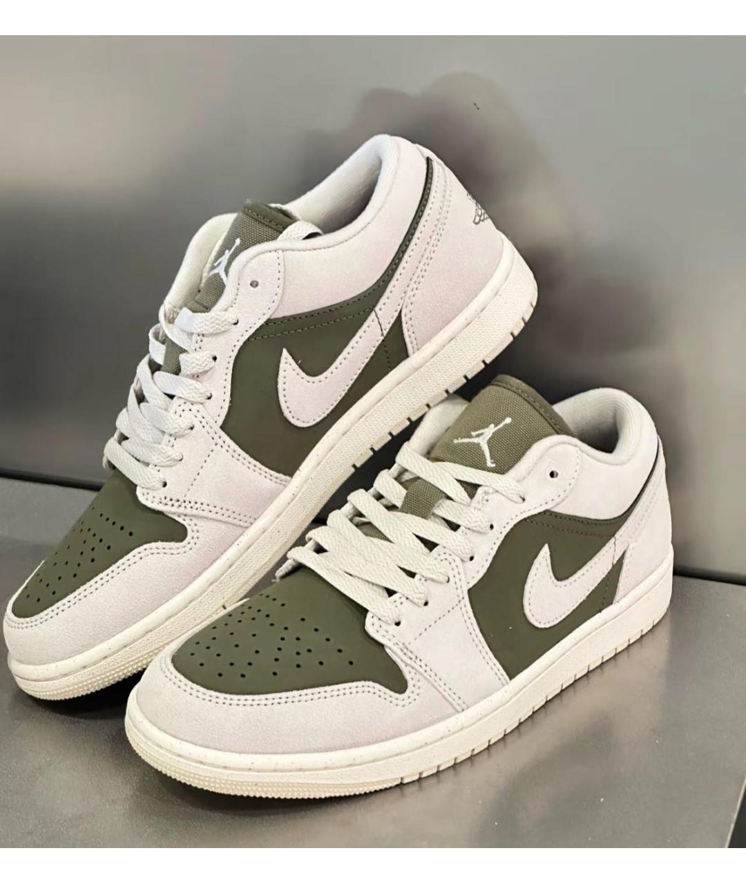 JORDAN Зеленые замшевые низкие кроссовки / кеды, фото 3