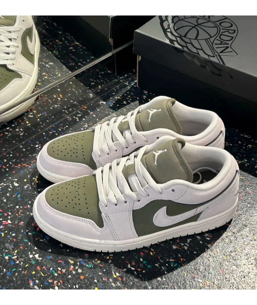 JORDAN Зеленые замшевые низкие кроссовки / кеды, фото 7