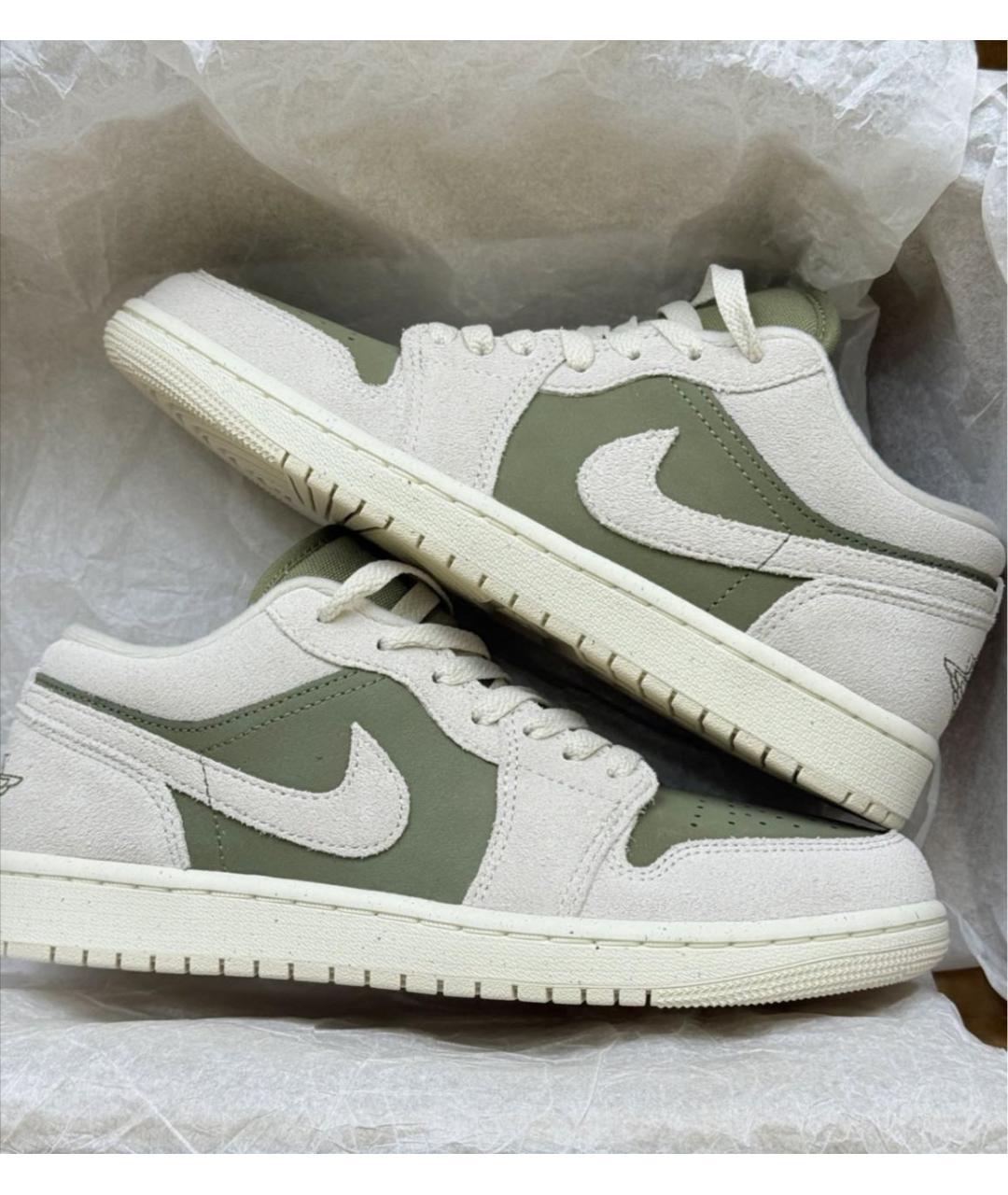 JORDAN Зеленые замшевые низкие кроссовки / кеды, фото 8