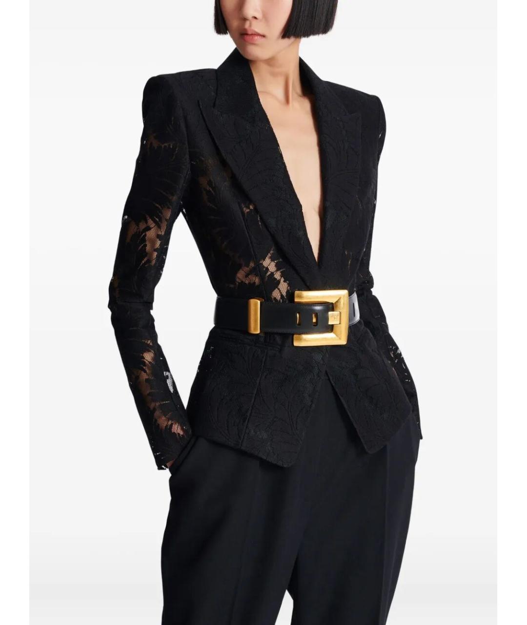 BALMAIN Черный кожаный ремень, фото 3