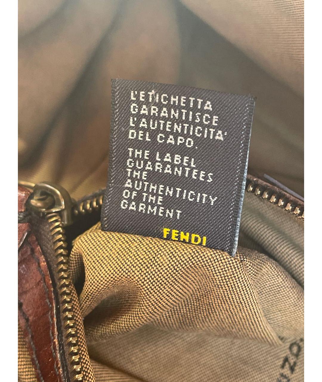 FENDI Коричневая сумка с короткими ручками, фото 8