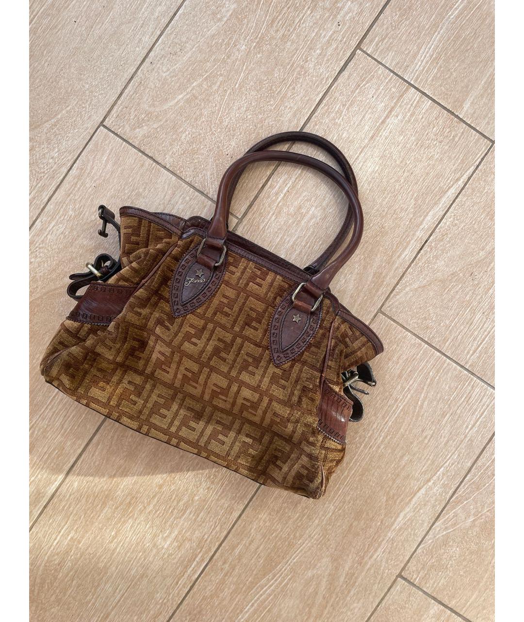 FENDI Коричневая сумка с короткими ручками, фото 9