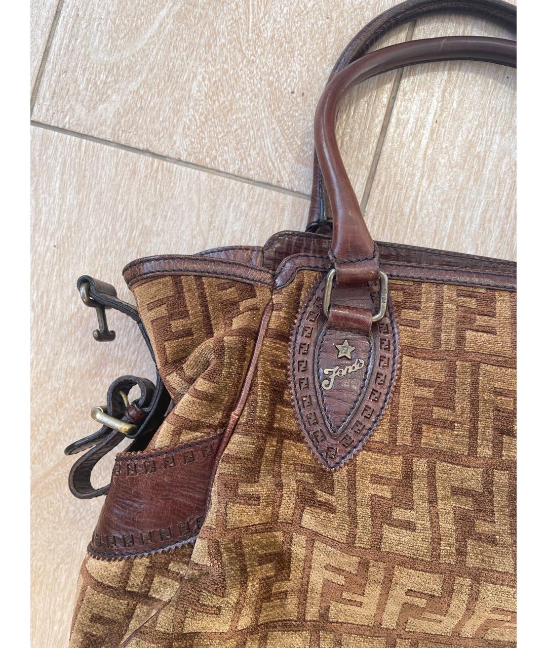 FENDI Коричневая сумка с короткими ручками, фото 3