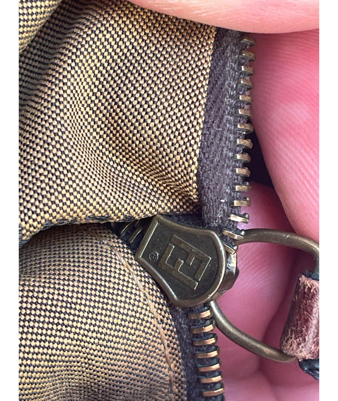 FENDI Коричневая сумка с короткими ручками, фото 6