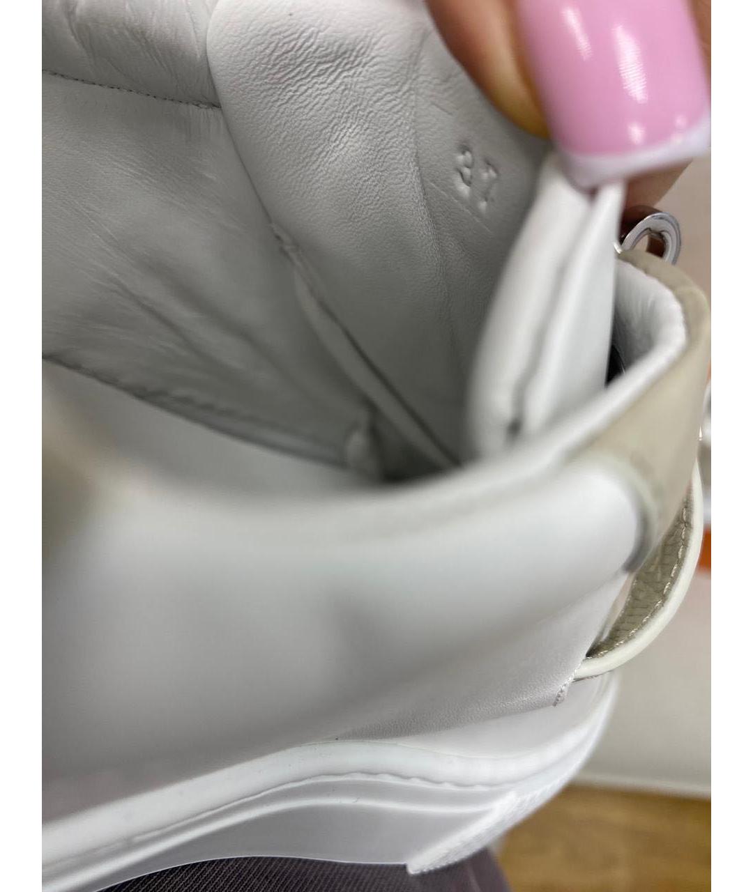 HERMES Белые кожаные кеды, фото 5