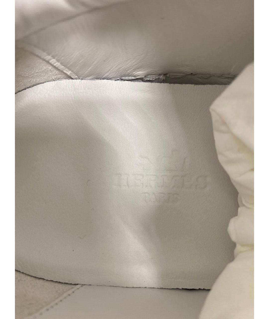 HERMES Белые кожаные кеды, фото 7