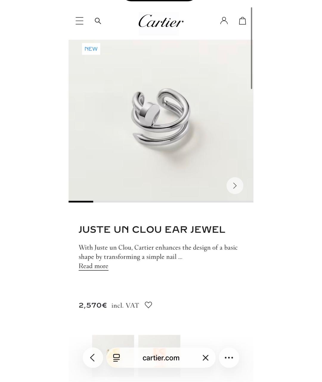 CARTIER Серебряные серьги из белого золота, фото 2