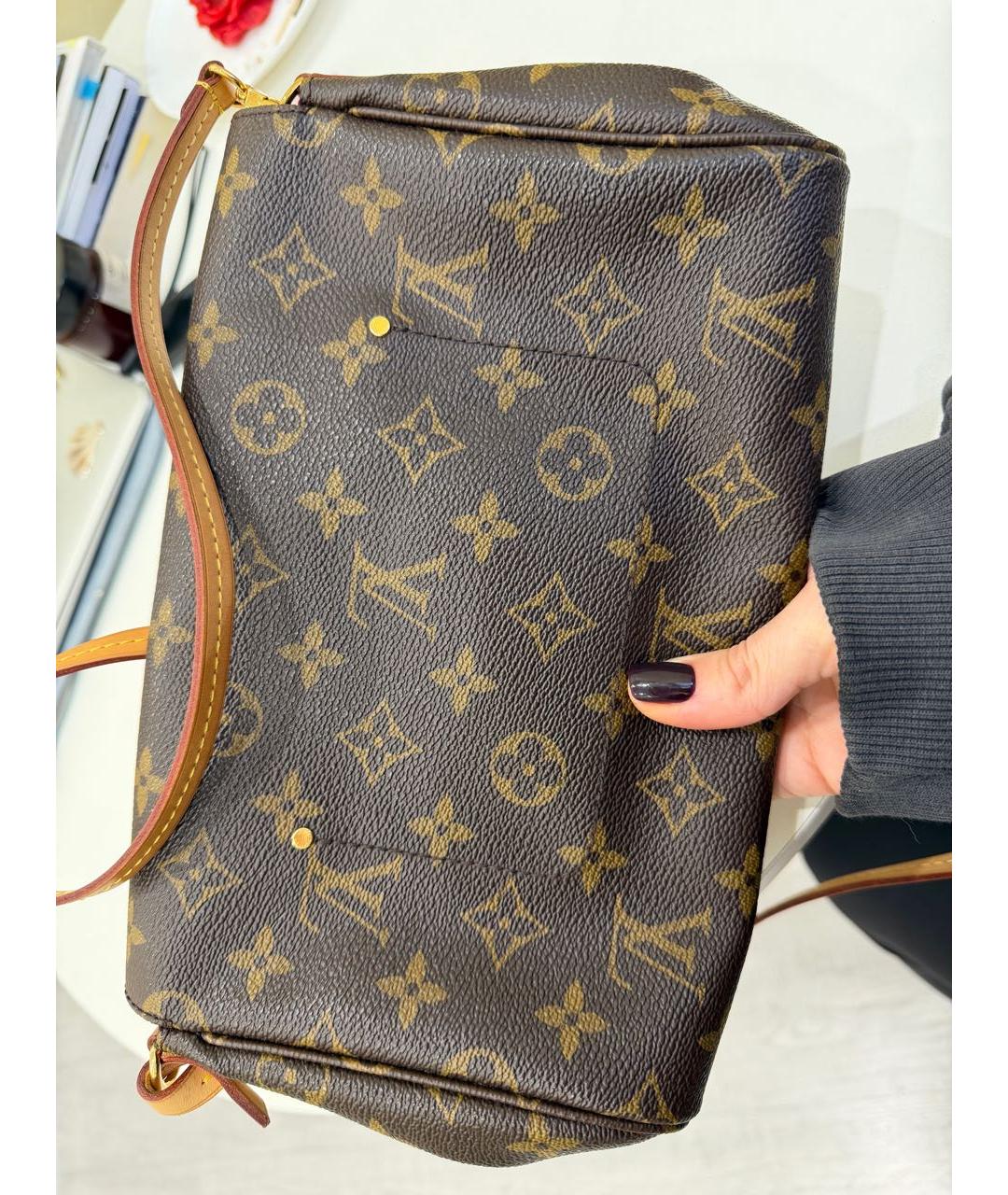 LOUIS VUITTON Коричневая кожаная сумка через плечо, фото 3