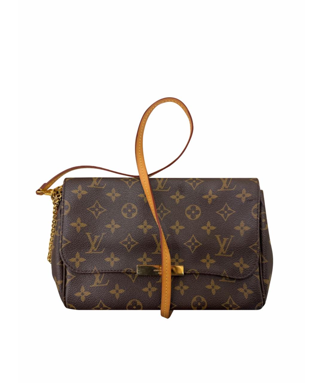 LOUIS VUITTON Коричневая кожаная сумка через плечо, фото 6