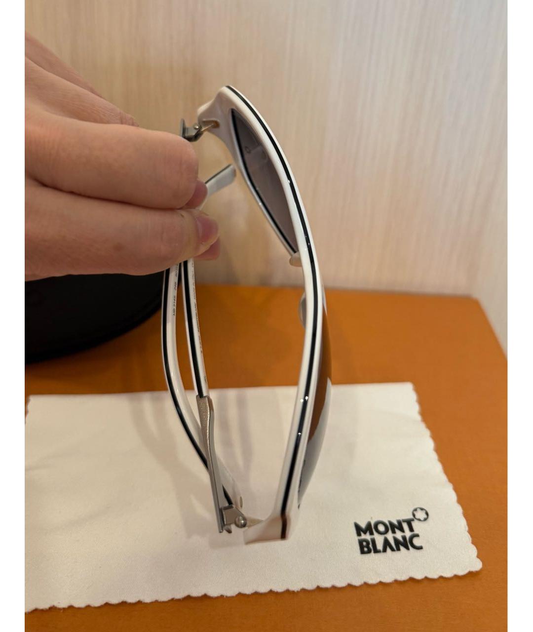 MONTBLANC Белые пластиковые солнцезащитные очки, фото 8