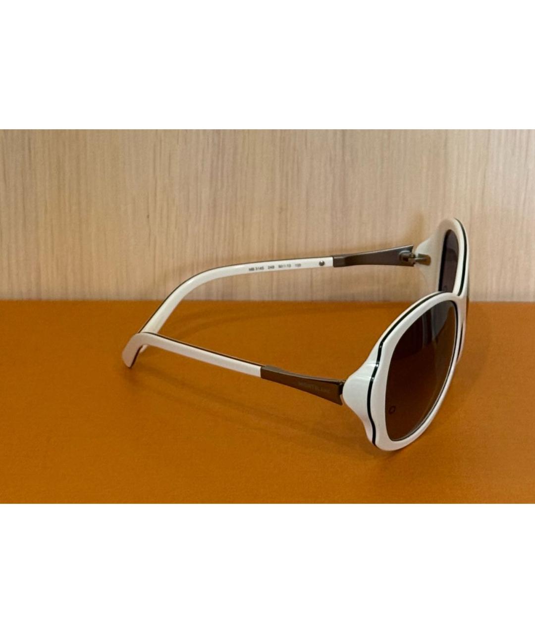 MONTBLANC Белые пластиковые солнцезащитные очки, фото 2