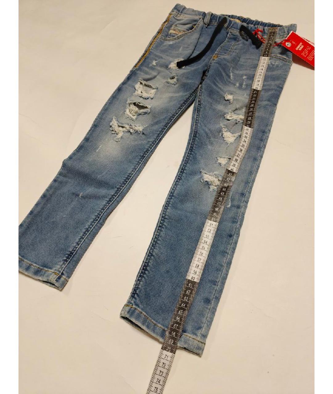 DIESEL Голубые хлопковые детские джинсы, фото 9