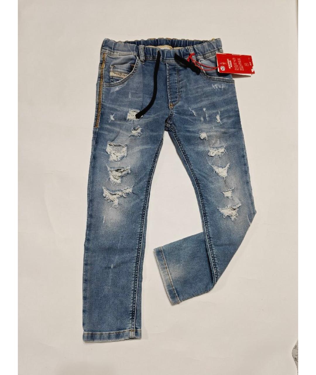 DIESEL Голубые хлопковые детские джинсы, фото 3