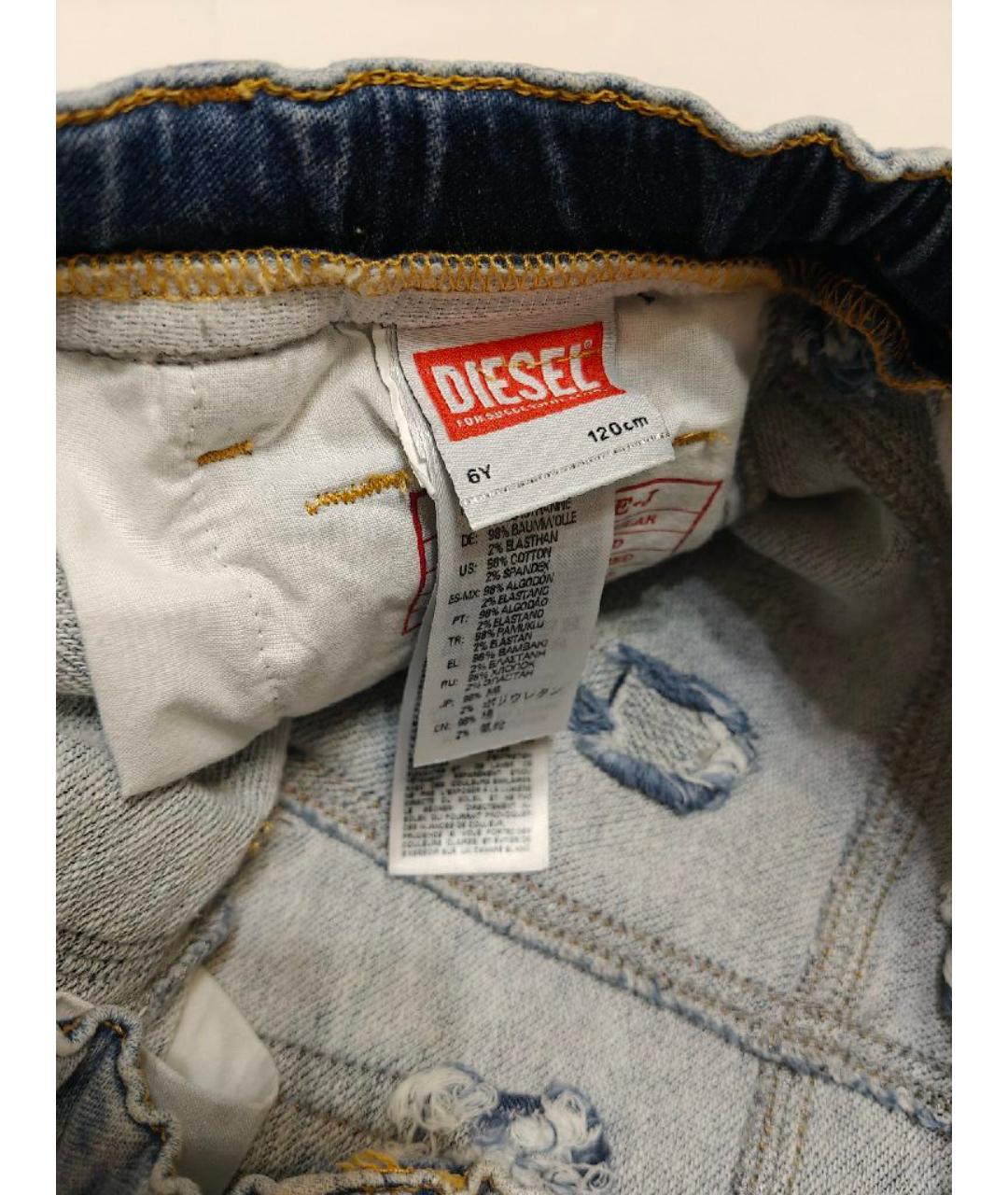 DIESEL Голубые хлопковые детские джинсы, фото 6