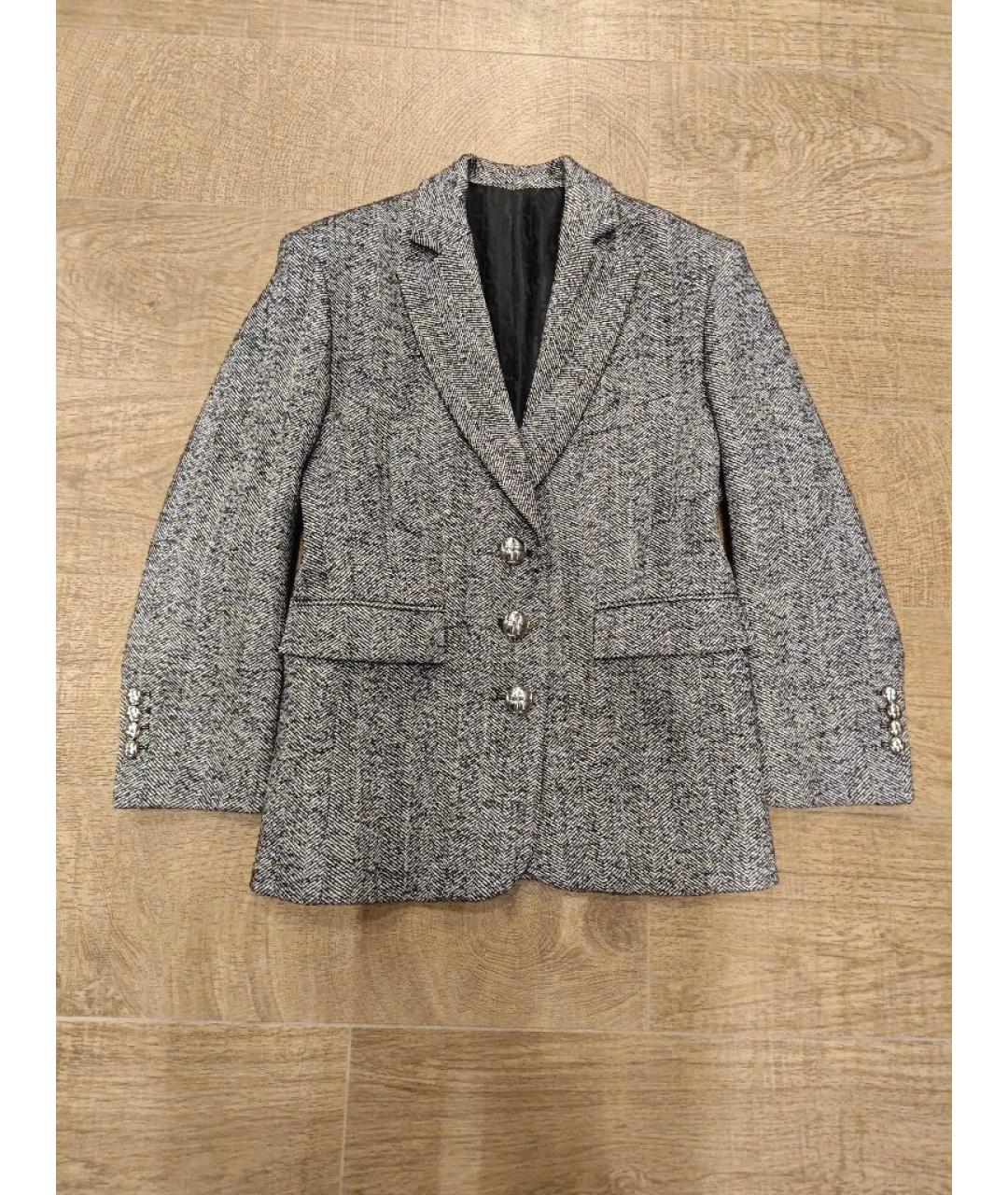 PACO RABANNE Серый шерстяной жакет/пиджак, фото 10