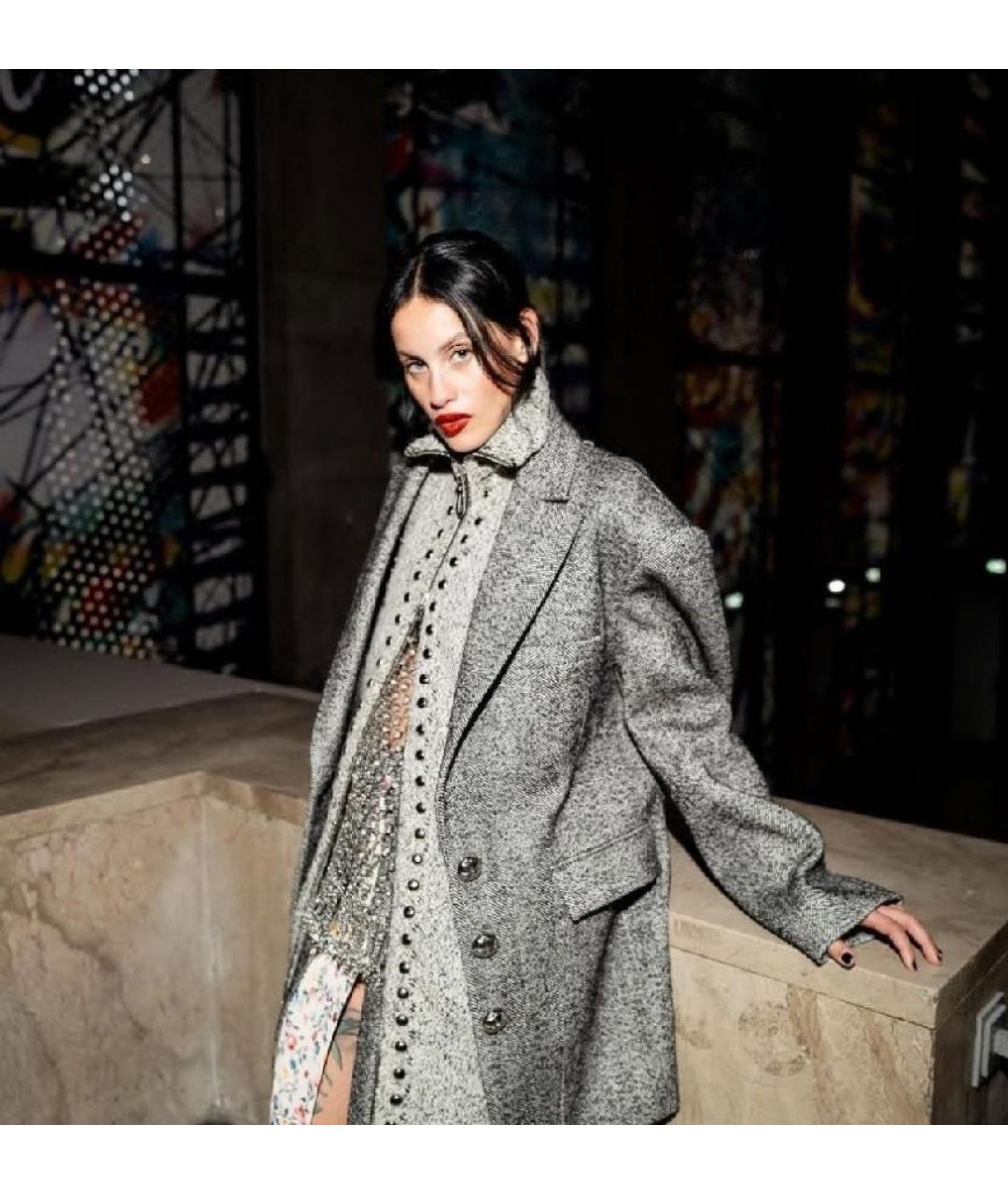 PACO RABANNE Серый шерстяной жакет/пиджак, фото 6