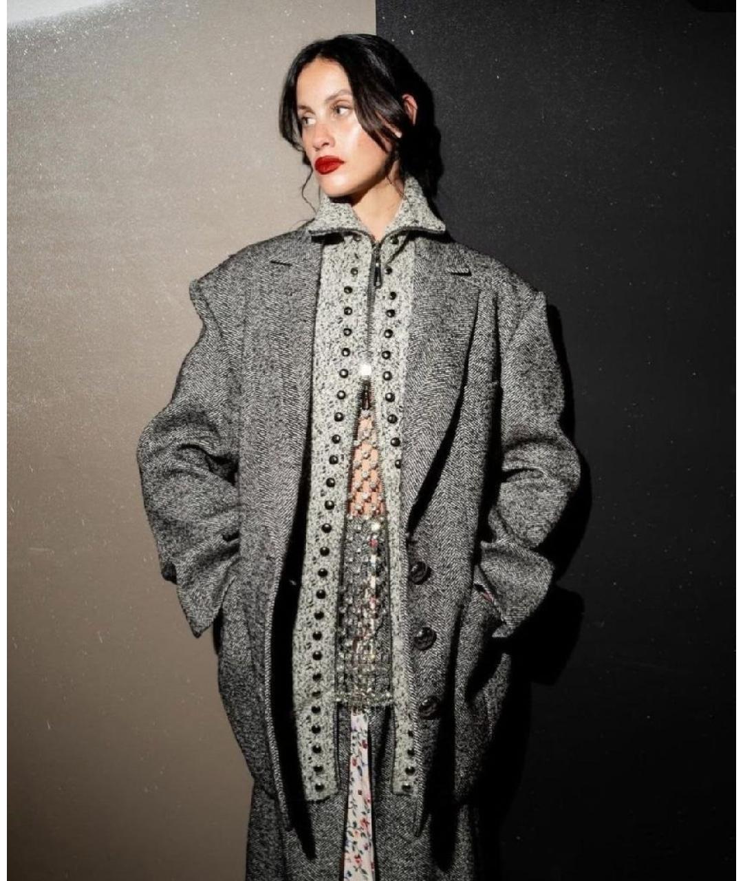 PACO RABANNE Серый шерстяной жакет/пиджак, фото 7