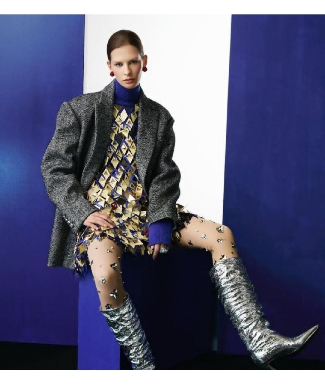 PACO RABANNE Серый шерстяной жакет/пиджак, фото 8