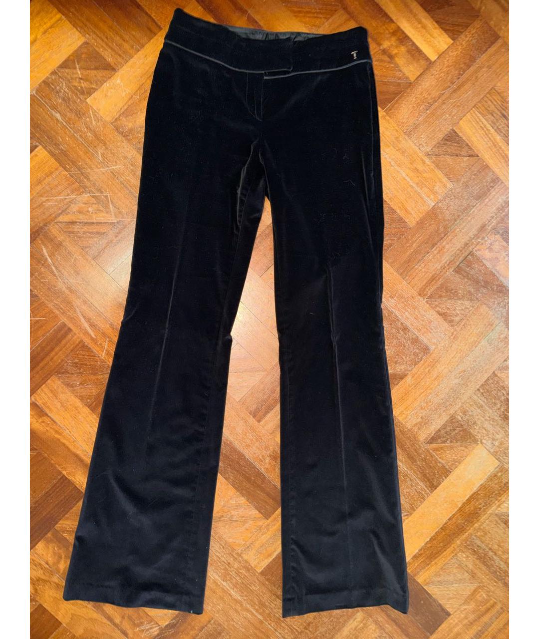 TRUSSARDI Черные бархатные брюки широкие, фото 5