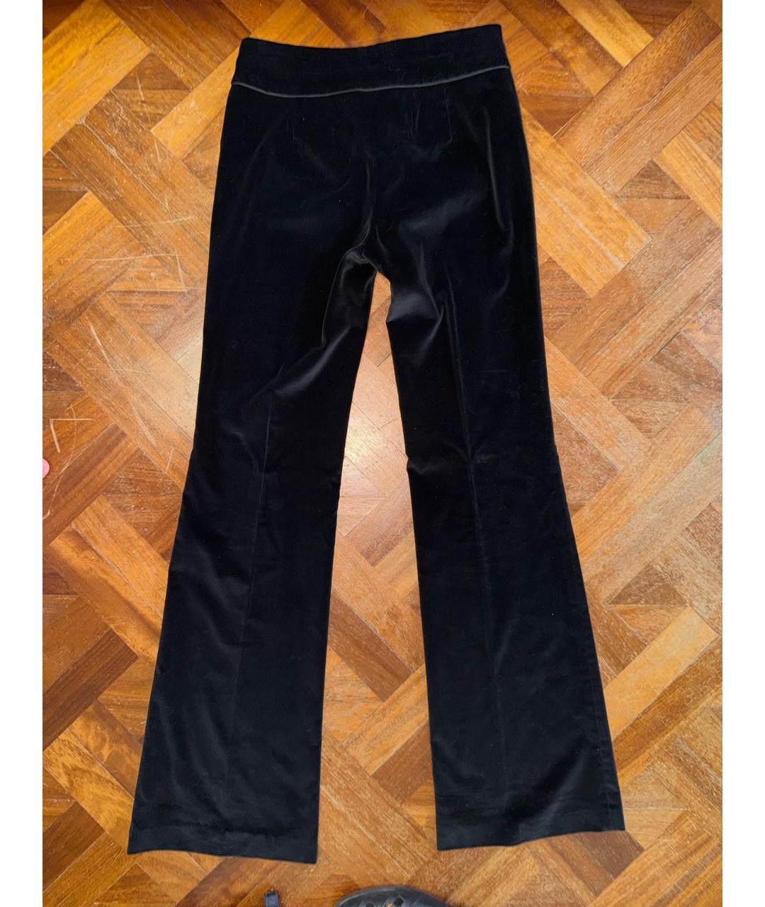 TRUSSARDI Черные бархатные брюки широкие, фото 2