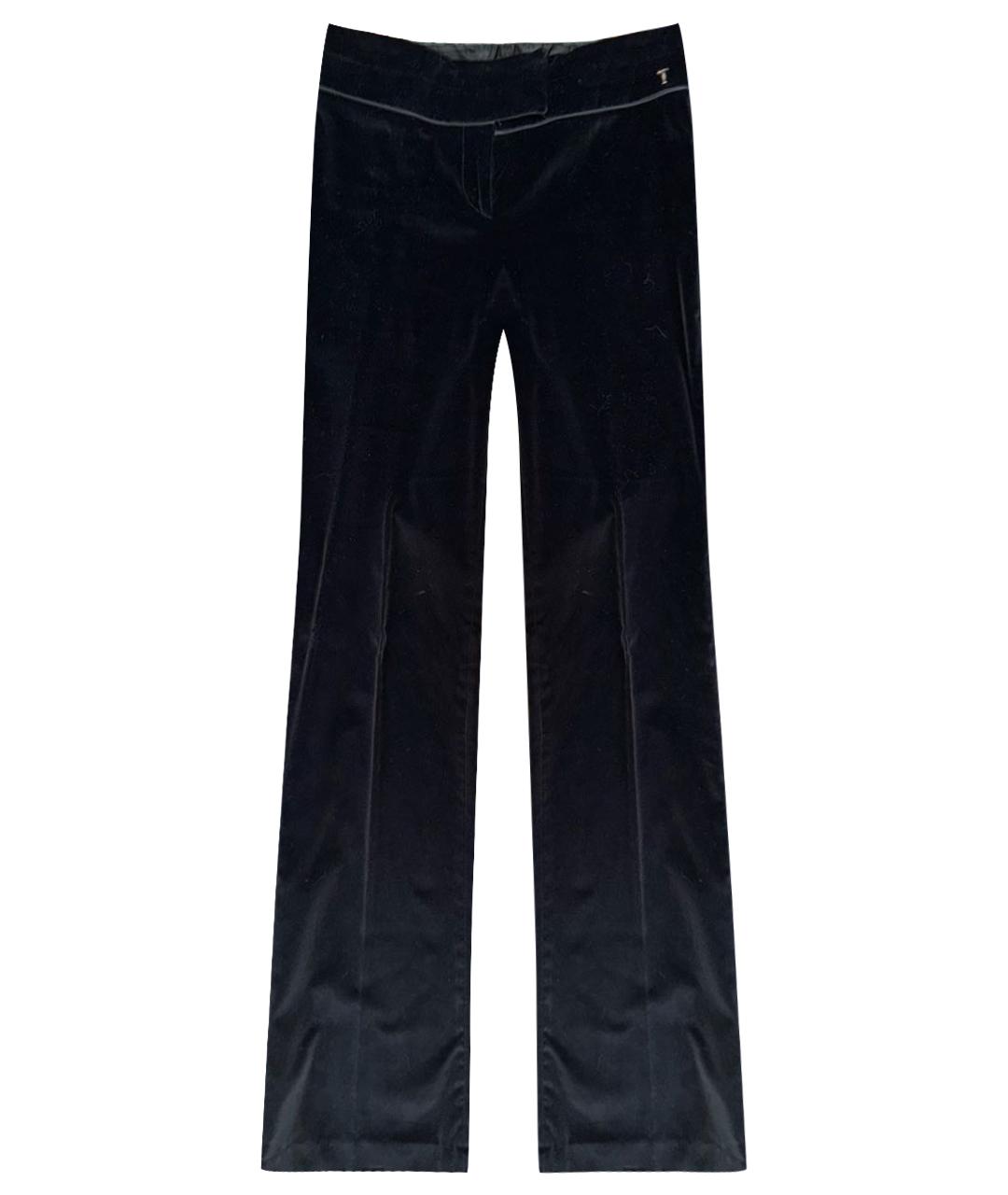 TRUSSARDI Черные бархатные брюки широкие, фото 1