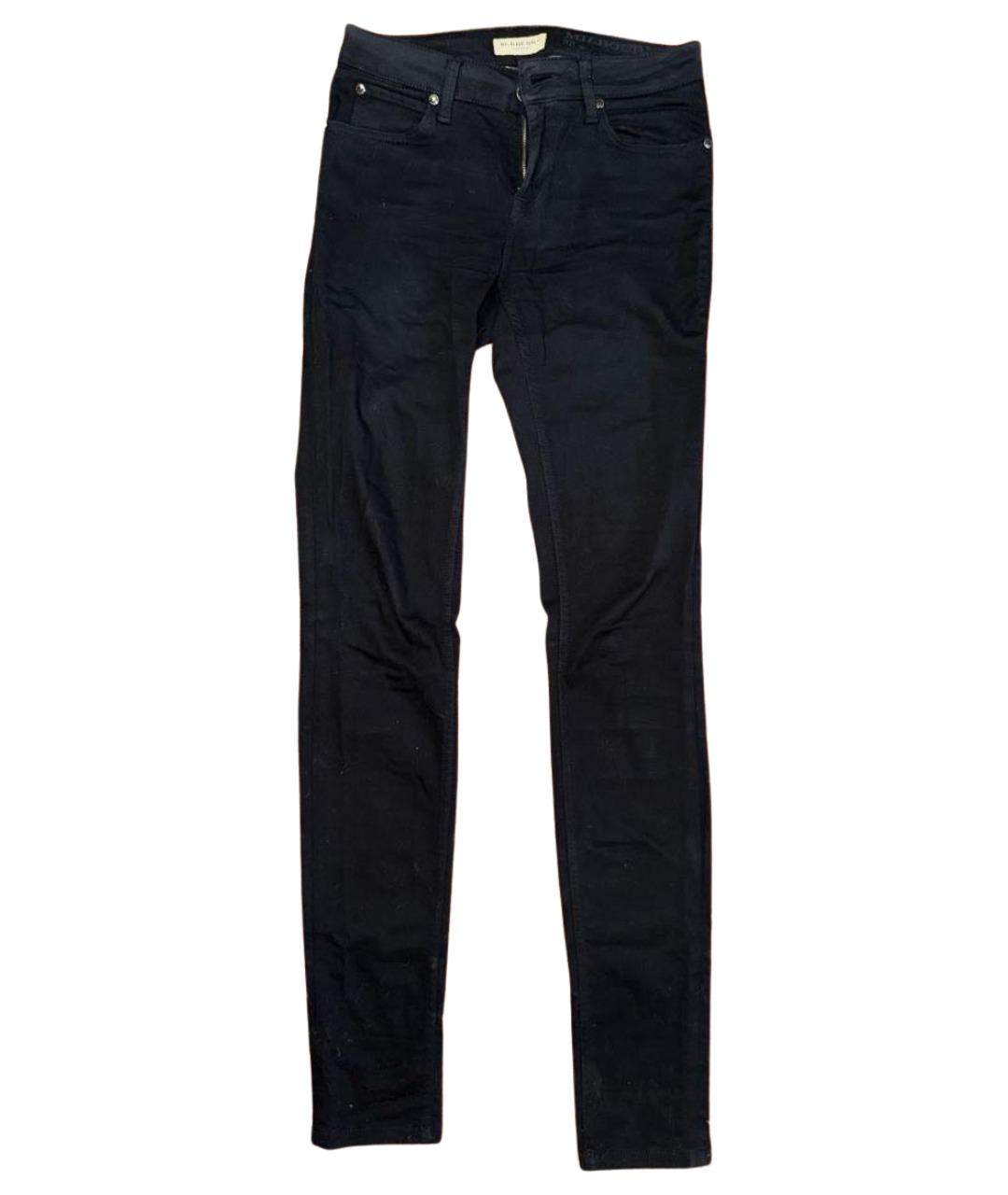 BURBERRY Черные хлопко-эластановые джинсы слим, фото 1