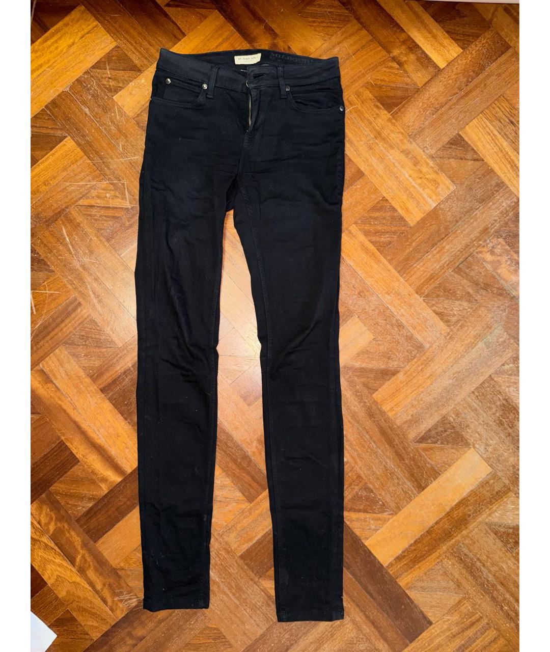 BURBERRY Черные хлопко-эластановые джинсы слим, фото 6