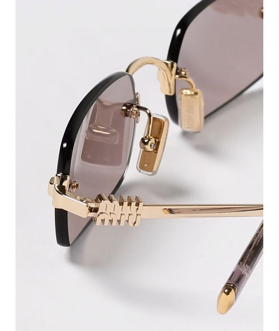 MIU MIU Розовые металлические солнцезащитные очки, фото 3