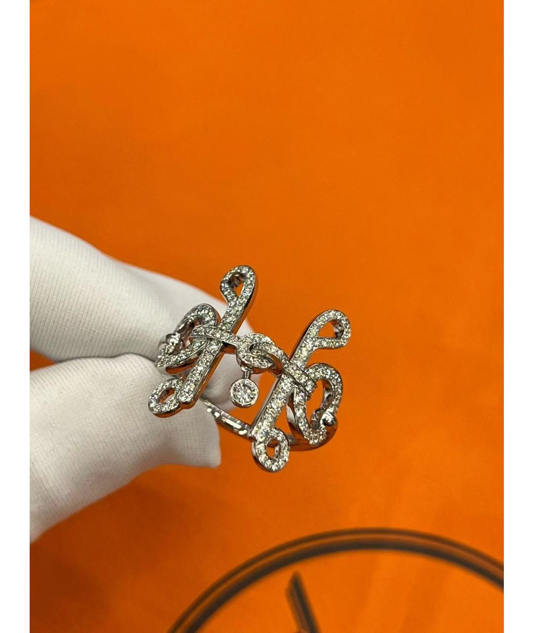HERMES Серебряное кольцо из белого золота, фото 2