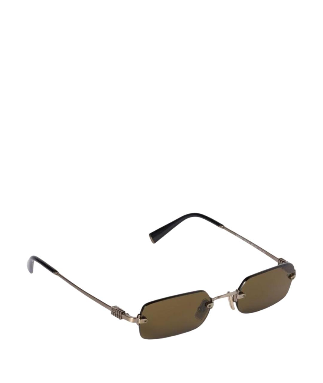 MIU MIU Коричневые металлические солнцезащитные очки, фото 1