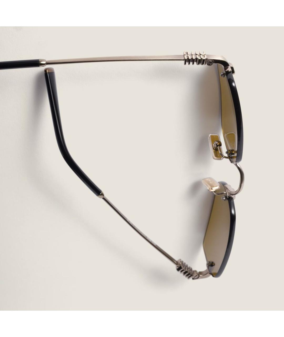MIU MIU Коричневые металлические солнцезащитные очки, фото 3