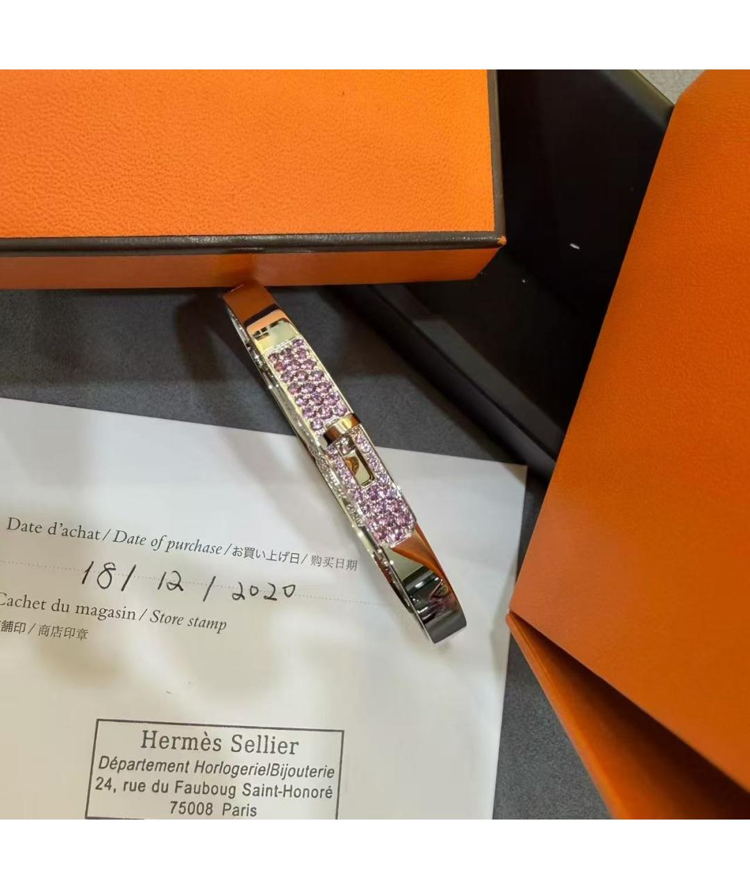 HERMES Серебрянный браслет из белого золота, фото 3