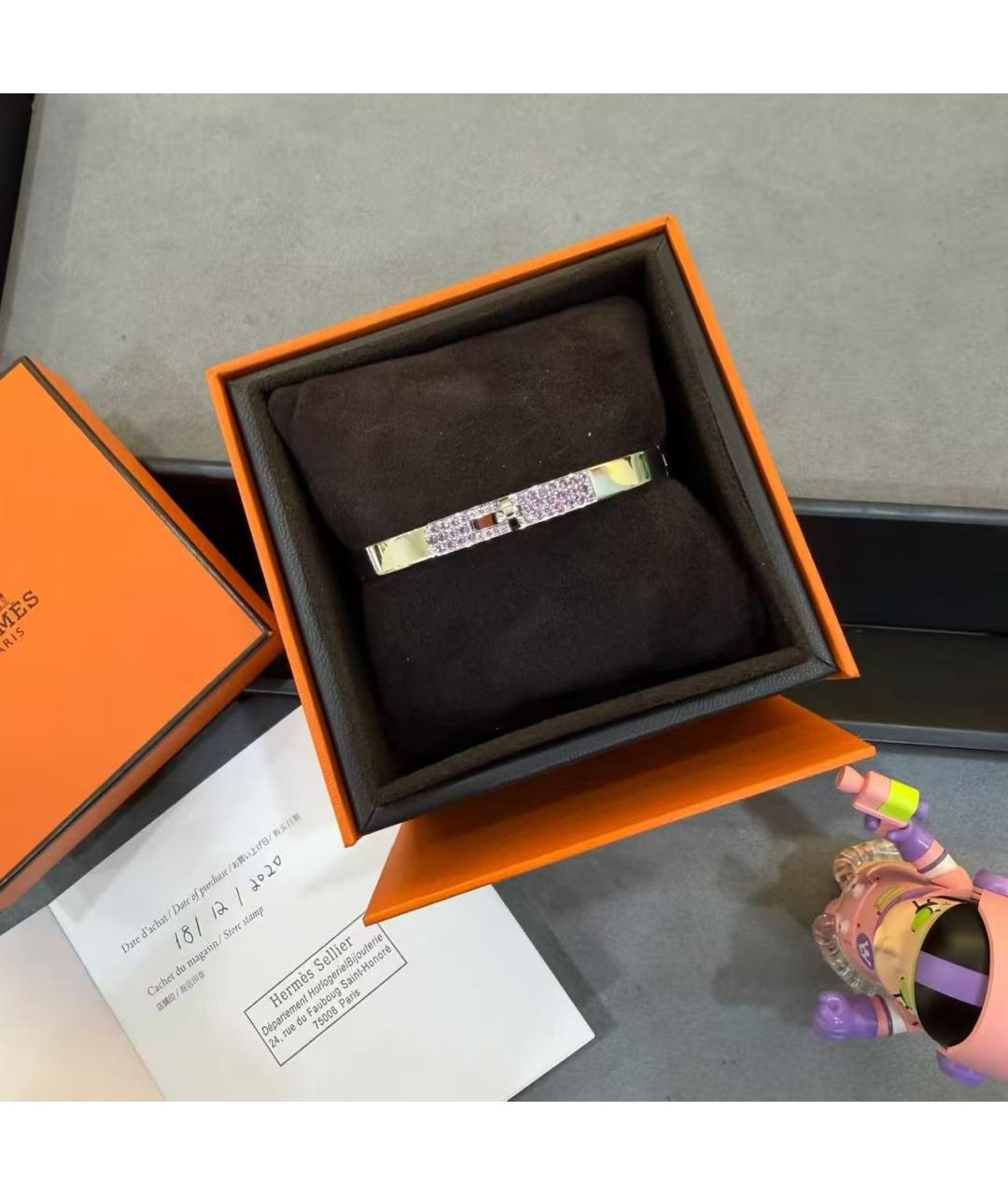 HERMES Серебрянный браслет из белого золота, фото 2