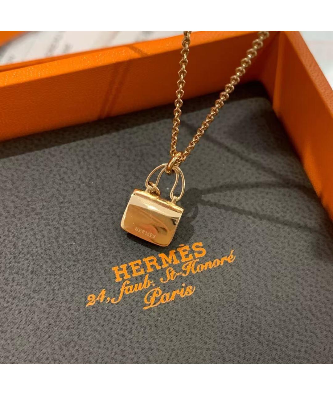 HERMES Золотая подвеска из розового золота, фото 6