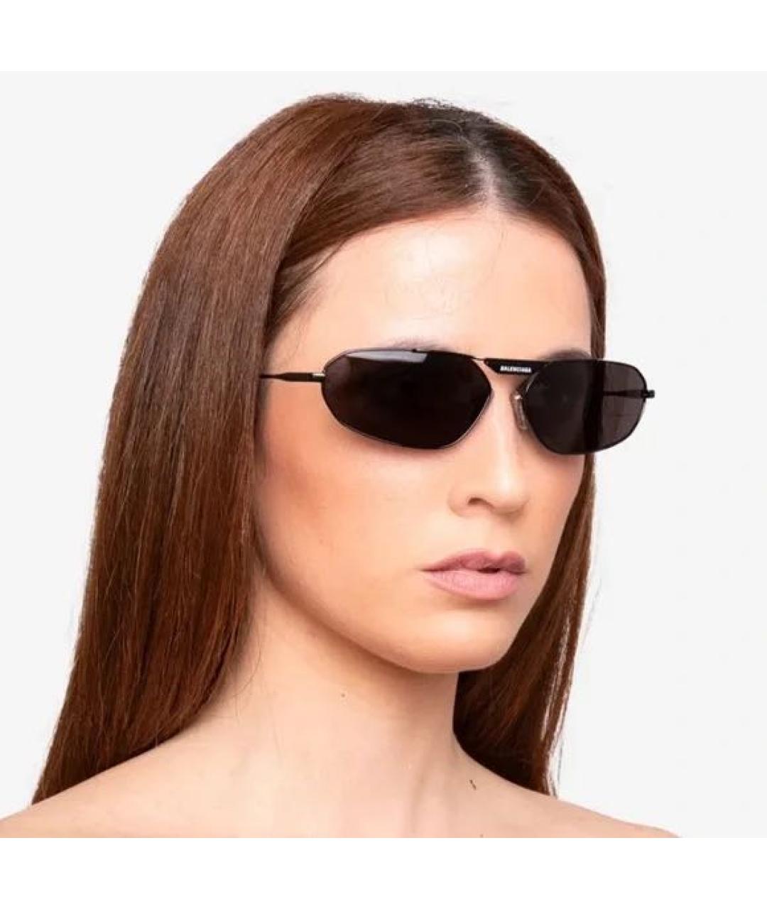 BALENCIAGA Черные металлические солнцезащитные очки, фото 6